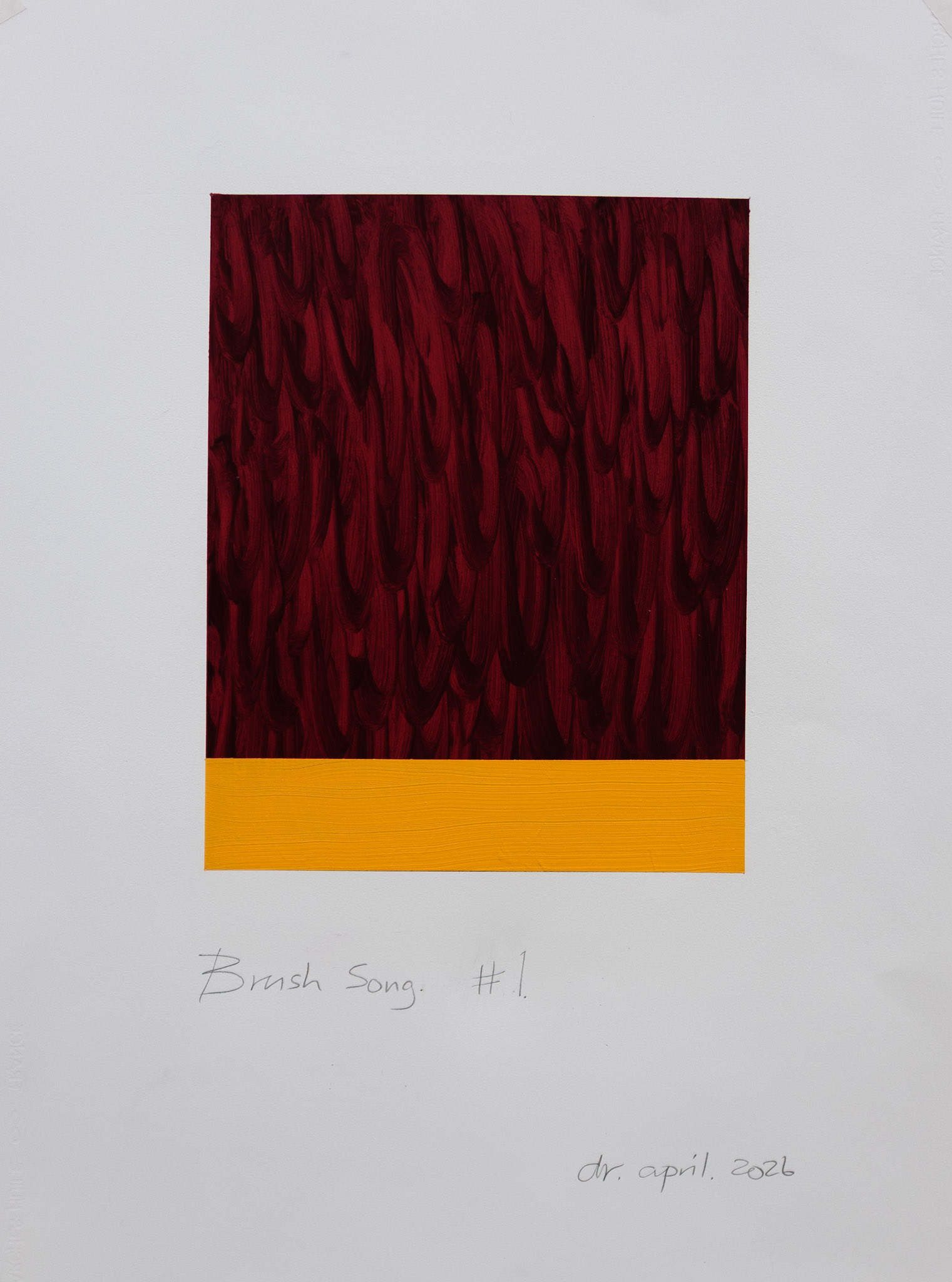 "Brush Song #1". Oil on Arches oil paper. 30"x22". 2026