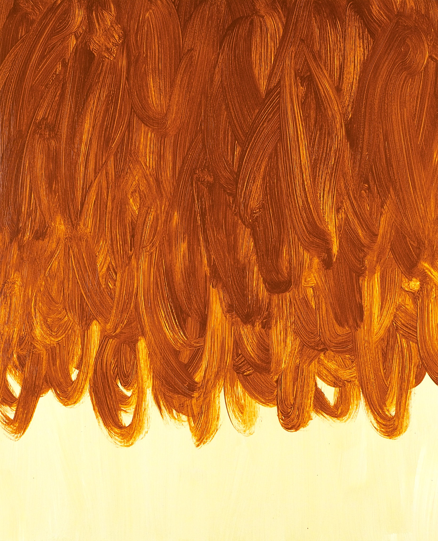 "Terracotta falling on Cream" 2011. Acrylic on Arches paper. 22" x 30". Private collection.