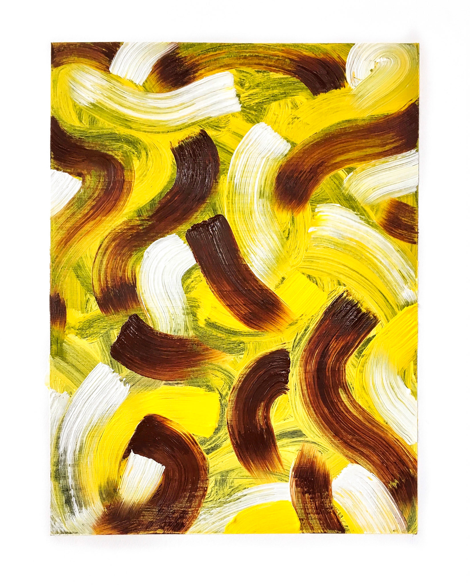 "Brush Poem". 2017. Oil On Arches Oil Paper, 30”X22”.