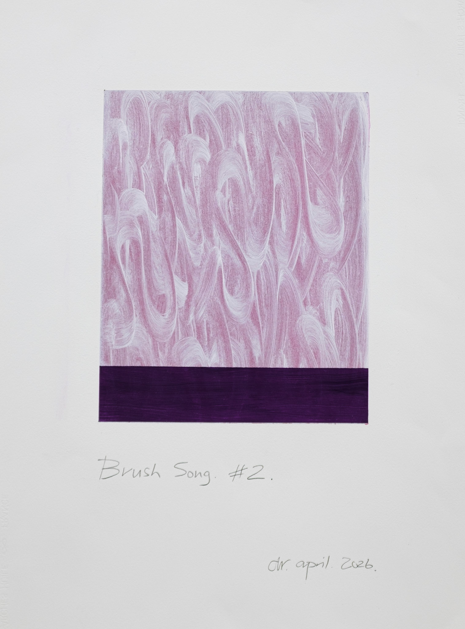 "Brush Song #2". Oil on Arches oil paper. 30"x22". 2026