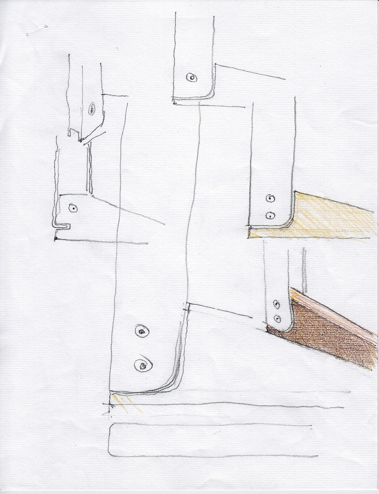 Study ideas for a desk leg. 2017.