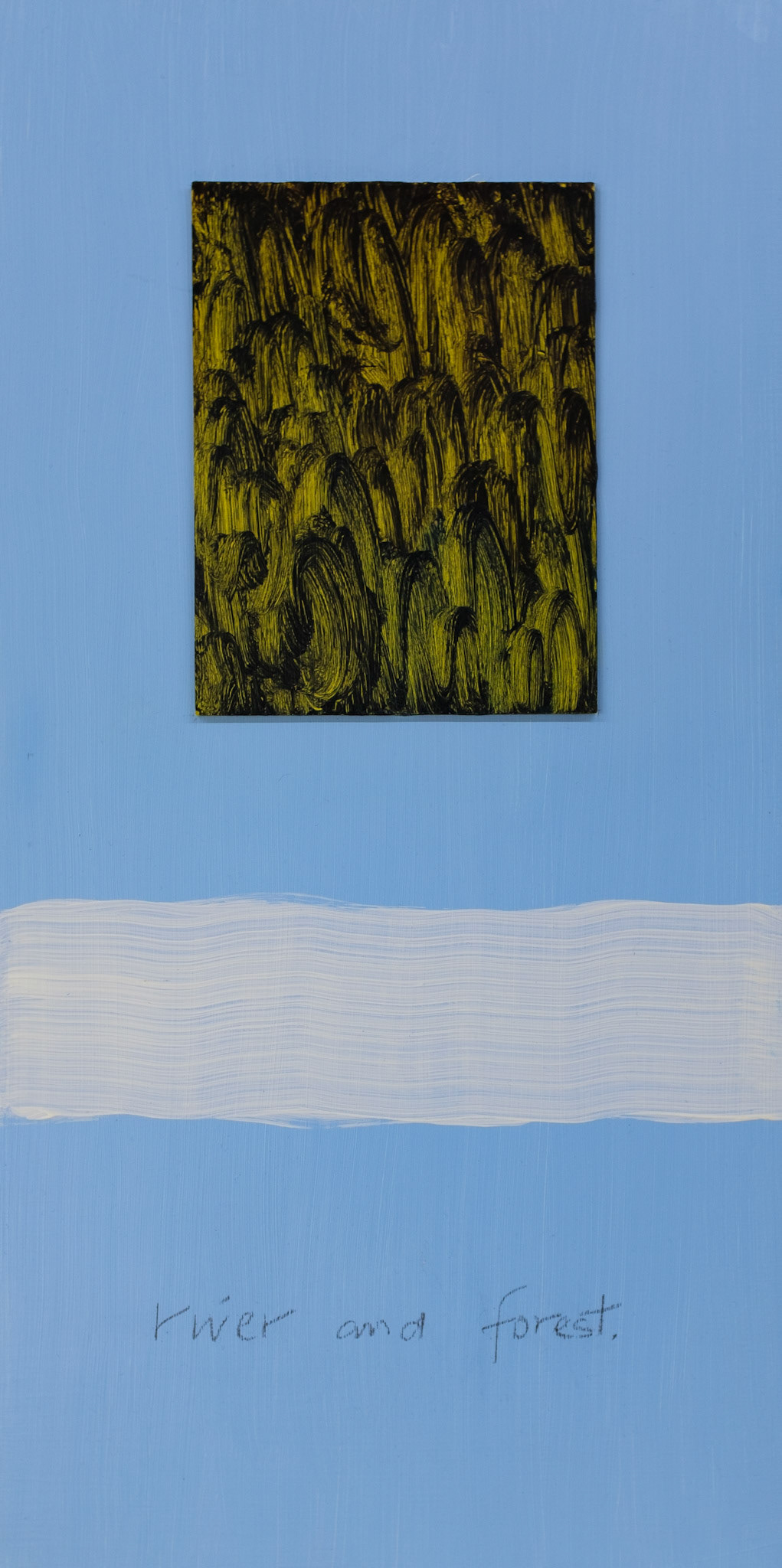 River and Forest. 2020. Mixed media on panel. 24"x12". $1,000.