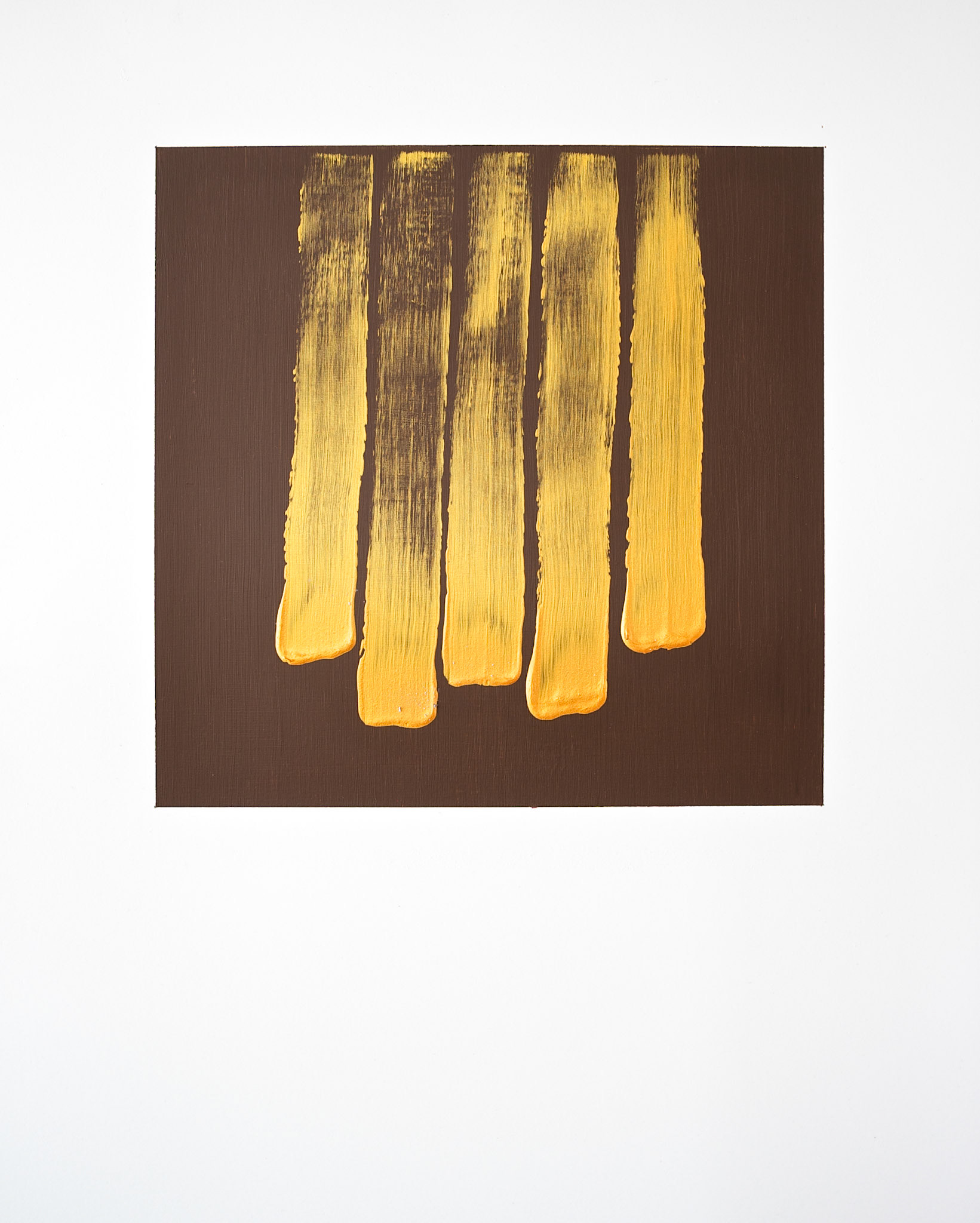 "Lacrimae Aurea" Acrylic and ashes on paper mounted on panel. 28" x 22".  Private Collection.