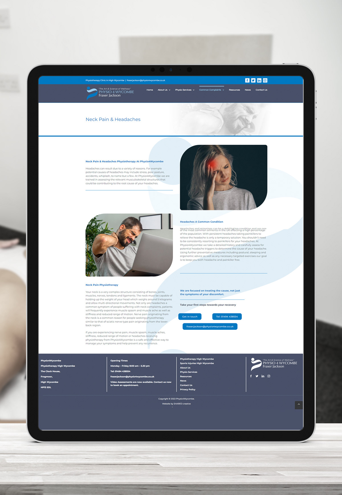 Physio 4 Wycombe - Website Design