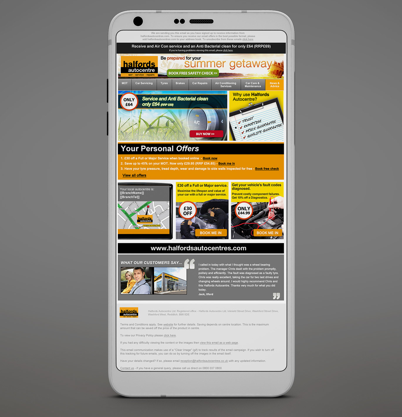 Halfords Autocentres Email Designs