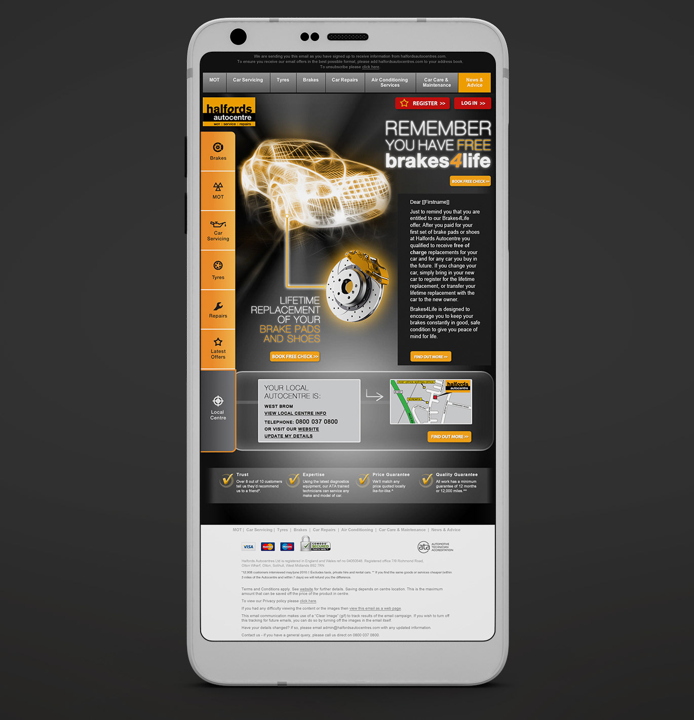 Halfords Autocentres Email Designs