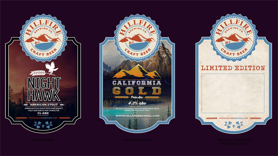 Hill Fire Brewery Tap Branding Concepts