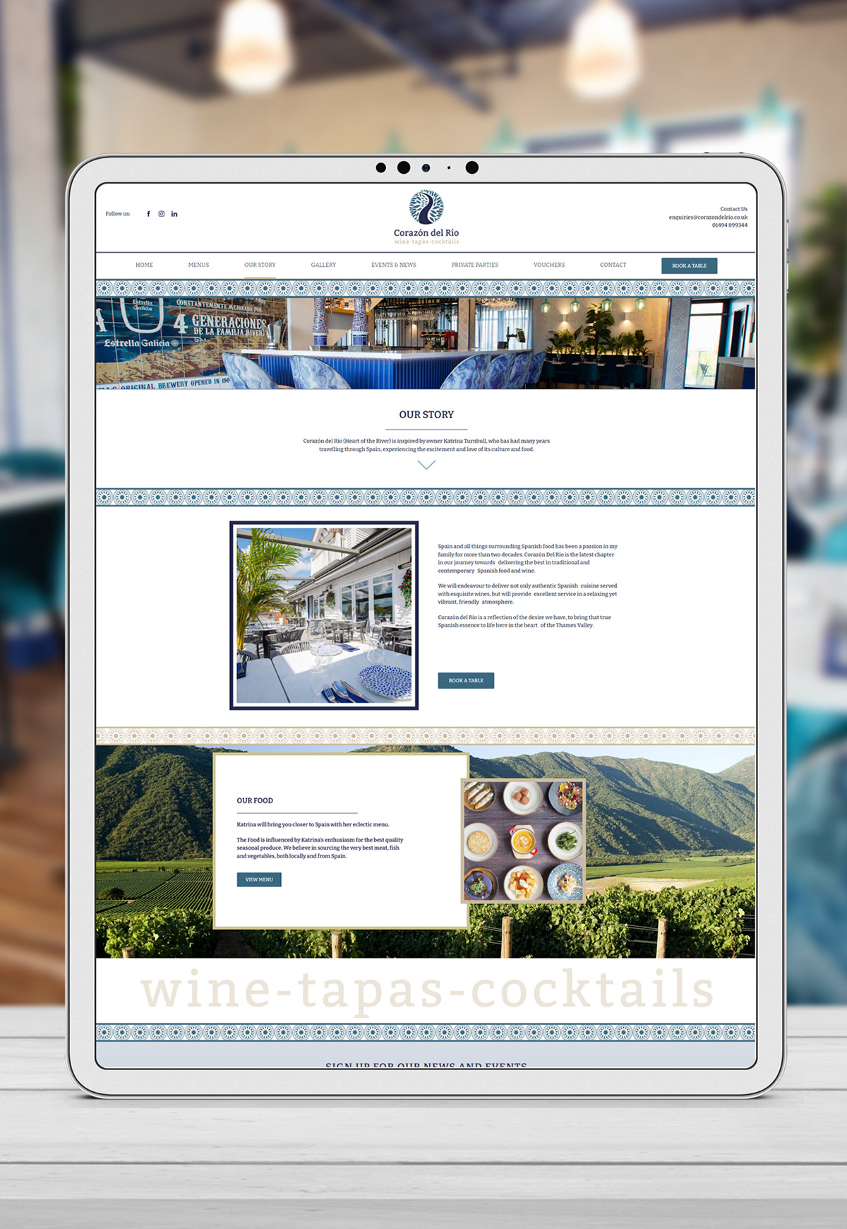 Corazón del Río - Website Design, About Us Page