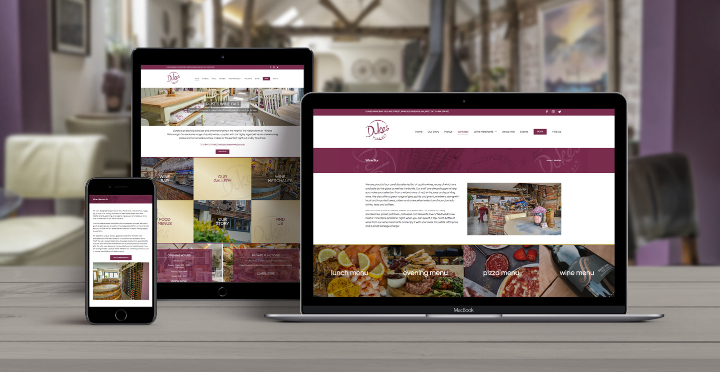 Dukes Wine Website Design