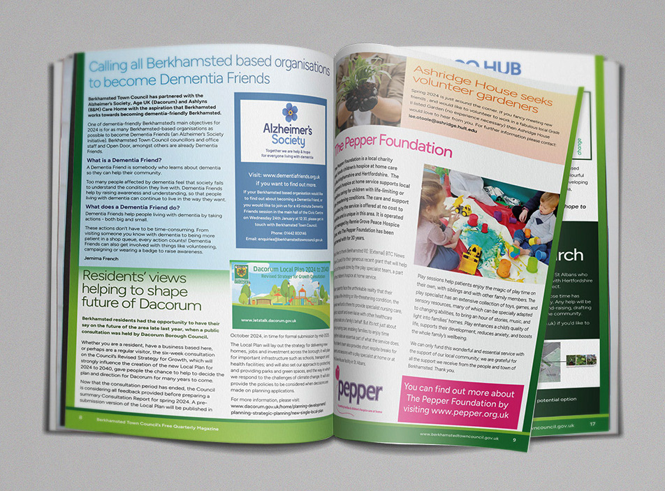 Town Council Magazine Design Spreads