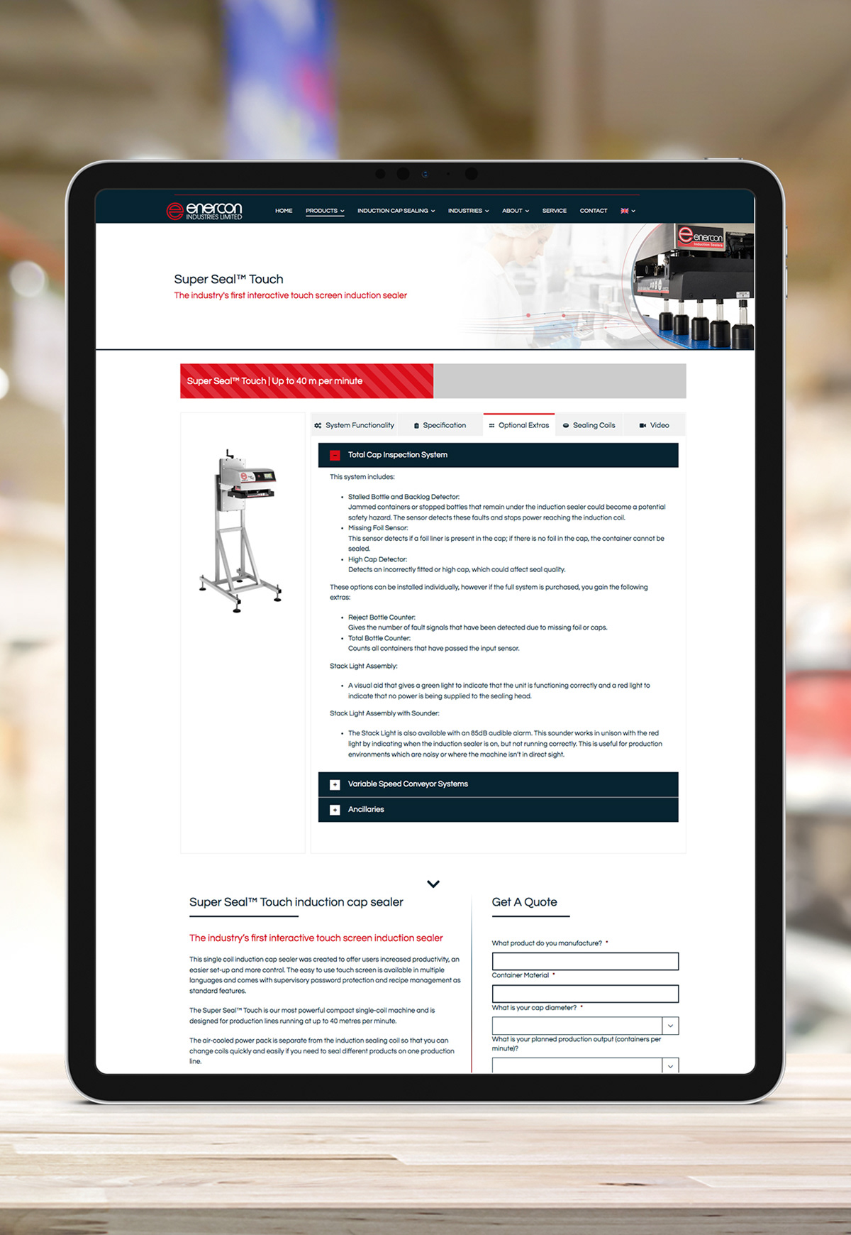 Enercon – WordPress Website design / Product Explainer Page