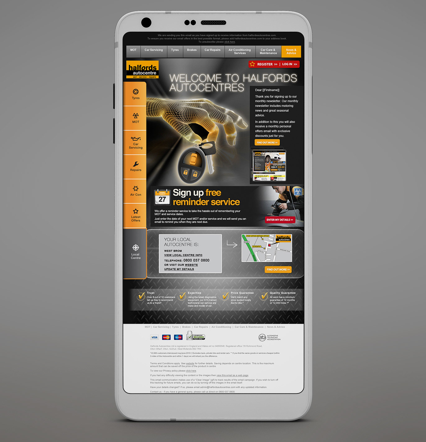 Halfords Autocentres Email Designs
