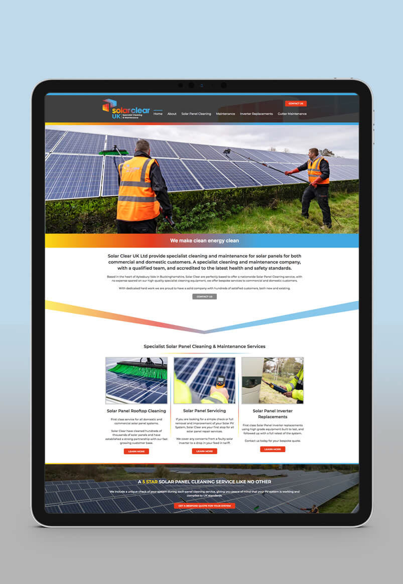 Solar Clear Website Design