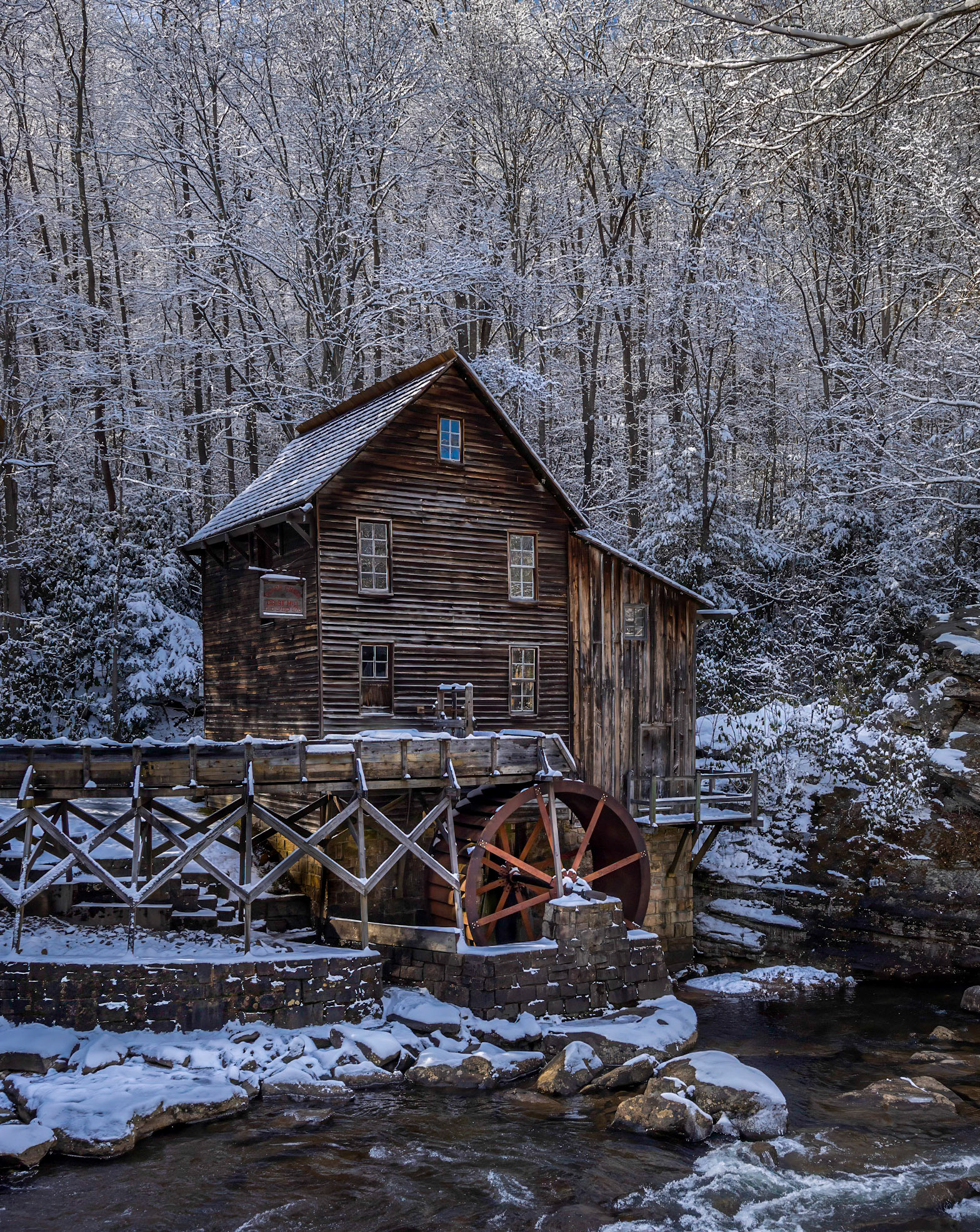 Winter at Glade Creek Grist Mill 3