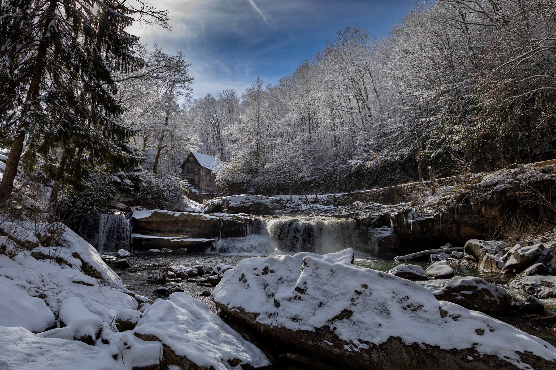 Winter at Glade Creek Grist Mill