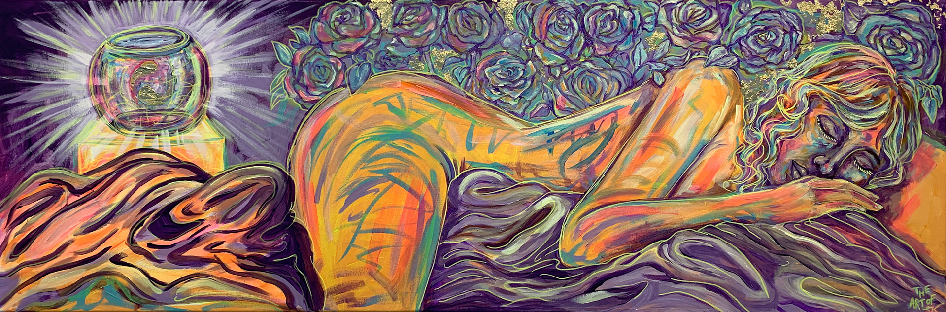 "two lost souls" 120 x 40 cm Mixed media on canvas