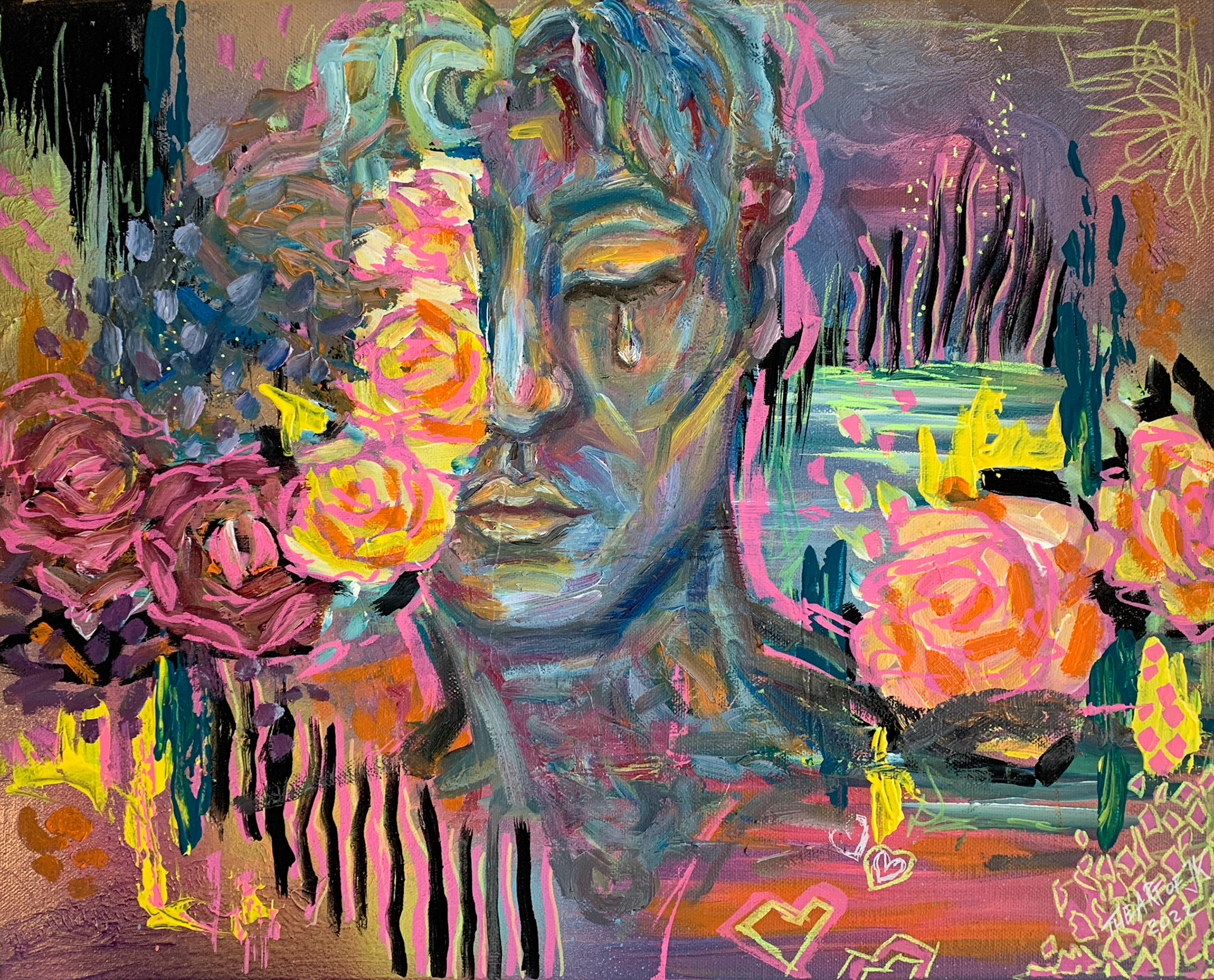 "dudes cry too" 50 x 40 cm Oilpaint on canvas