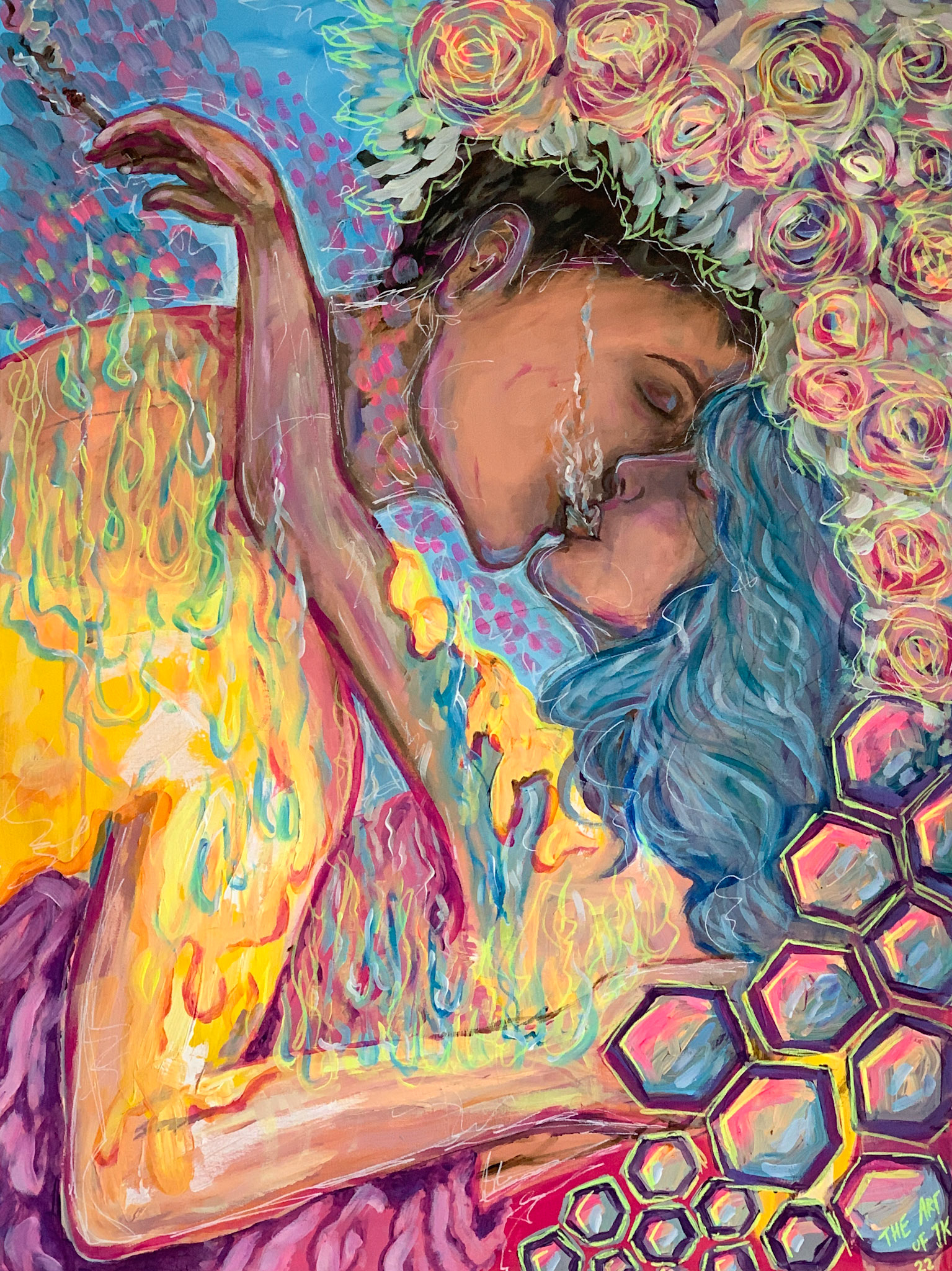 "twin flame" 80 x 65 cm Acrylics on Canvas