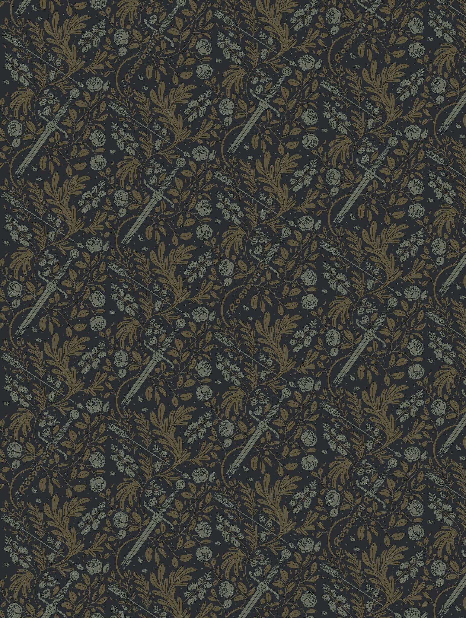Tiling endpaper design for Herbarium supplement