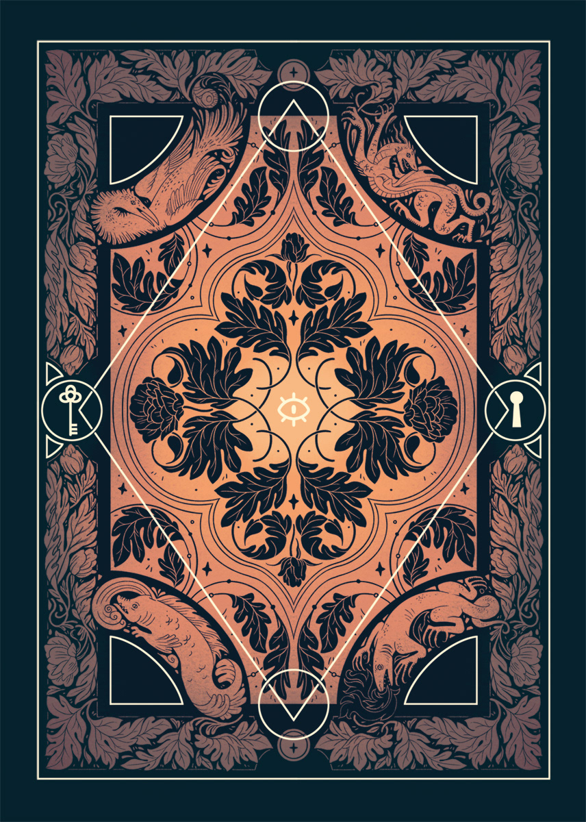 Painted design and foil guide for notebook
