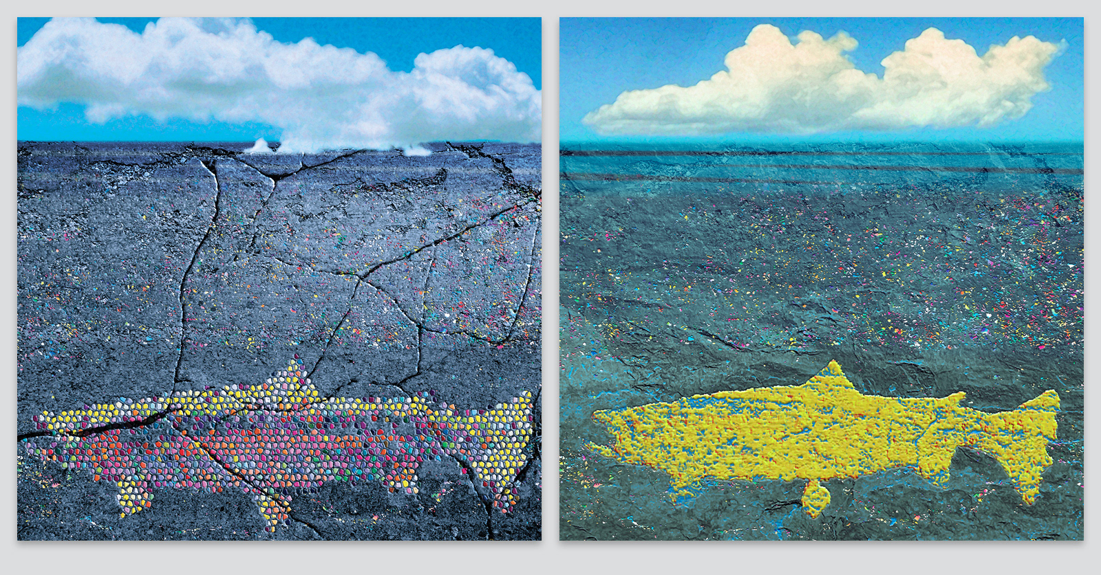 "Asphalt Ocean 1 & 2" | pigment-based inkjet print | 13" x13" | 2022