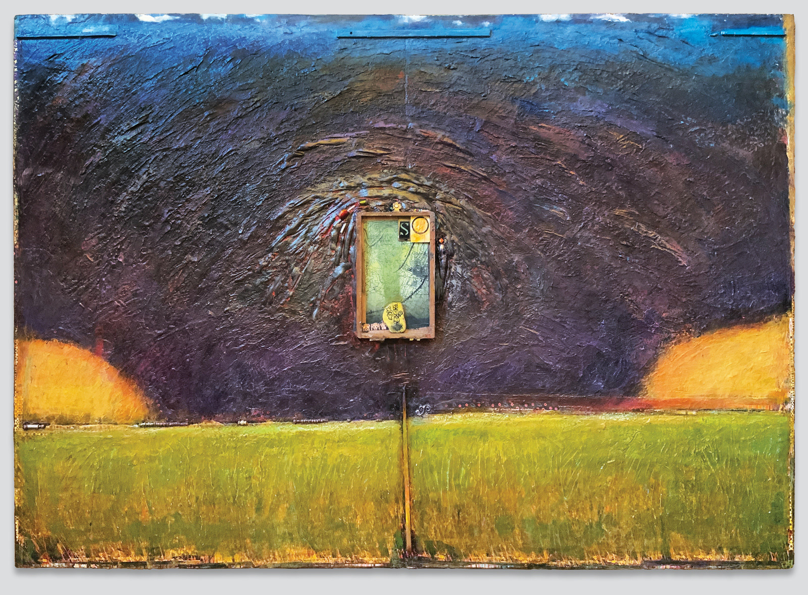 "The Beast" | mixed media, collage & assemblage on paper glued to panel | 32" x 45" x 1" | 2022