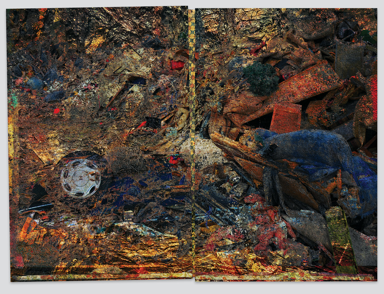 "Debris Flow with Honda" | pigment-based inkjet print collage | 2023