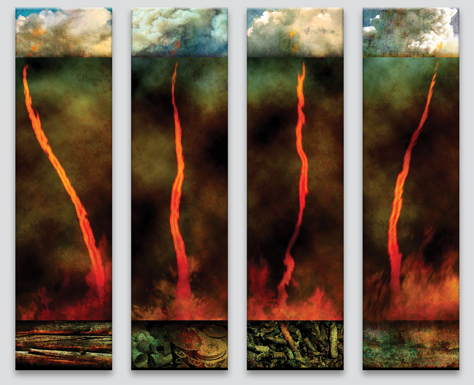 Four Firewhirls | pigment-based inkjet print collage | 2024