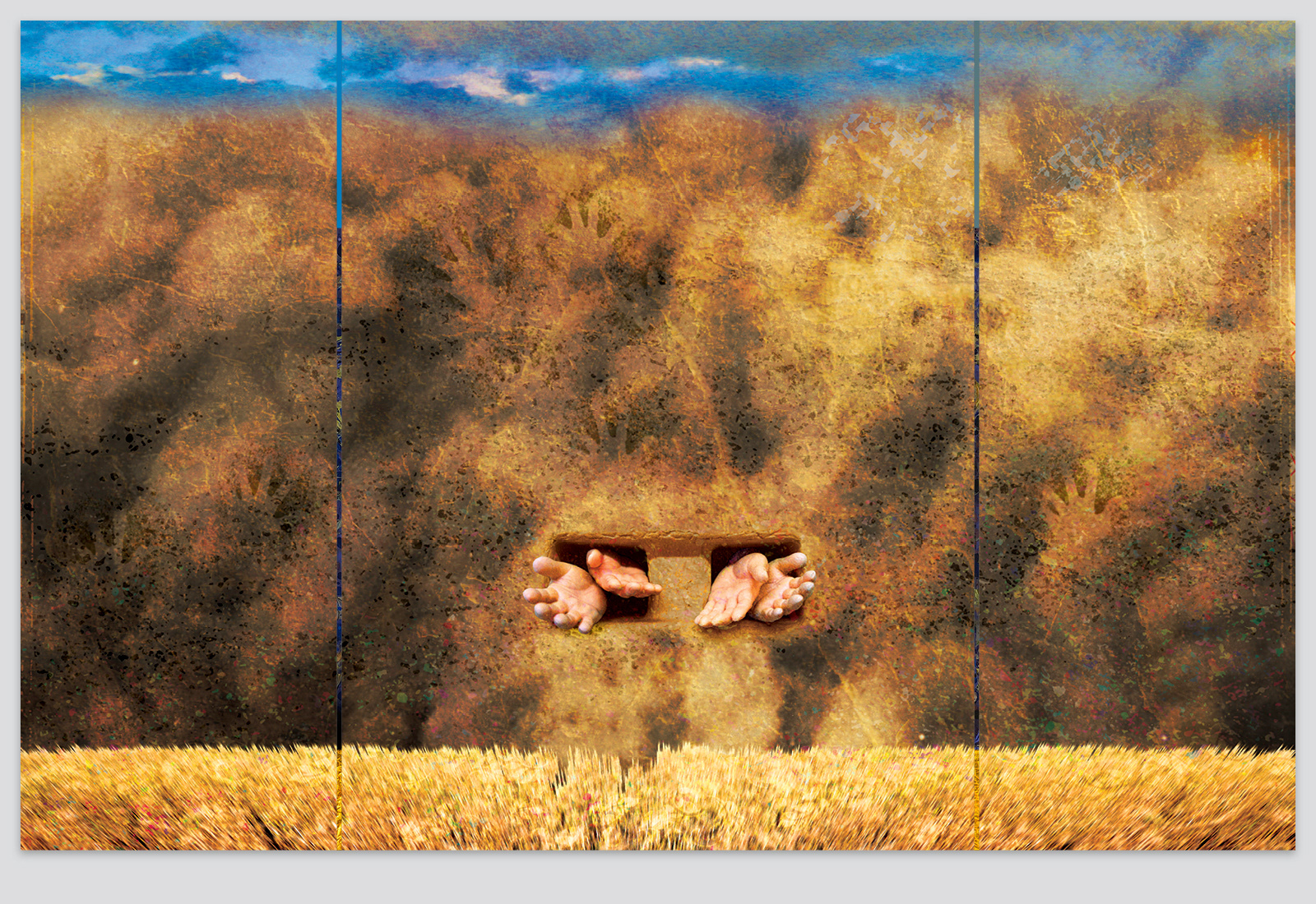 "Haboob in Hand" | pigment-based inkjet print collage | 2024