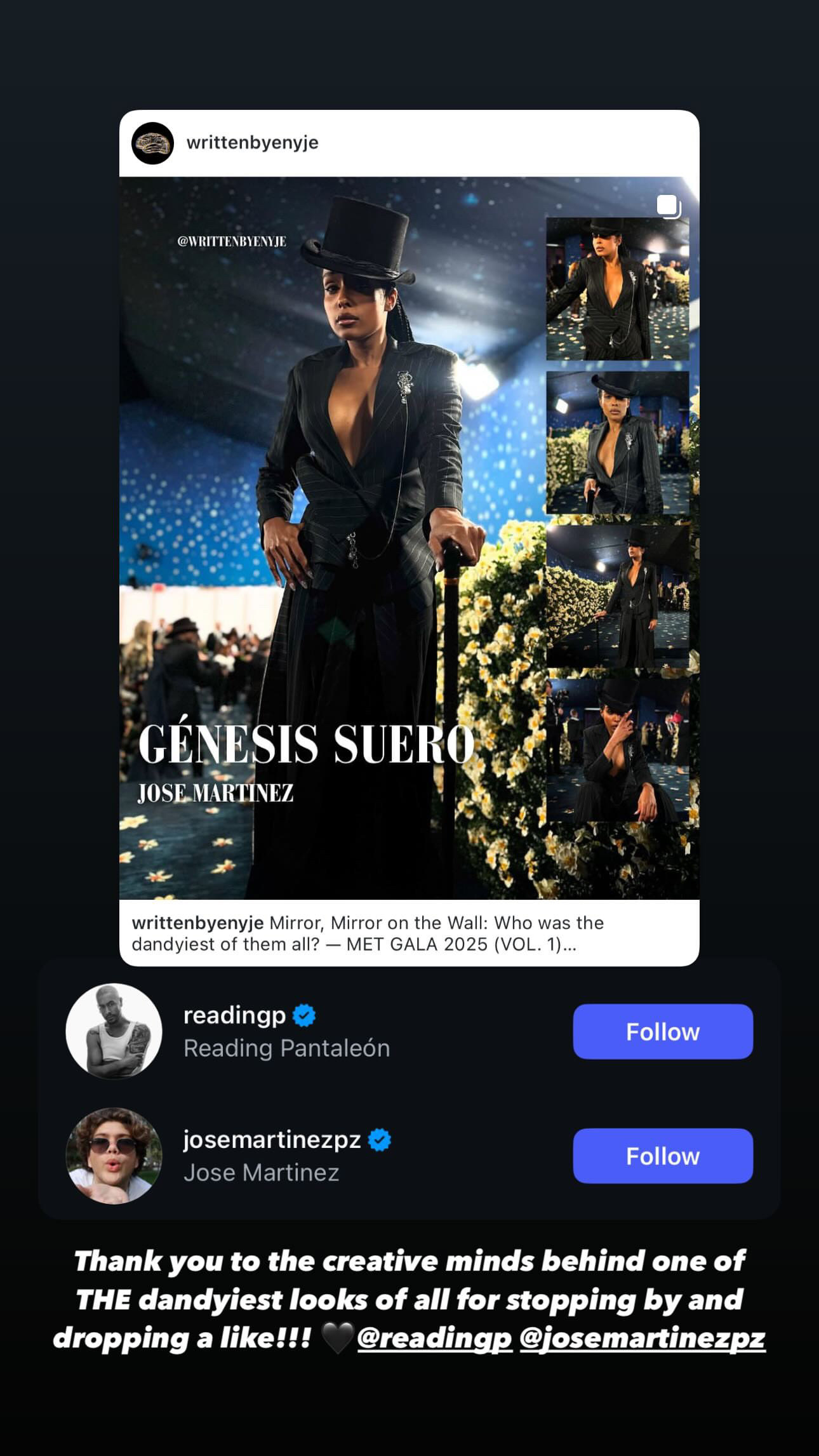 José Martinez and Reading Pantaleón, Designer and Creative Director for Génesis Suero’s look