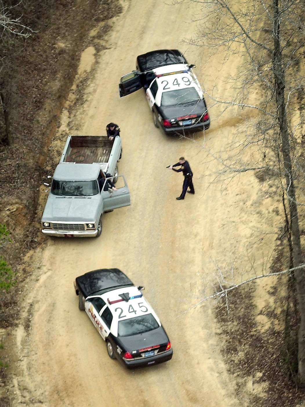 Riding police helicopter