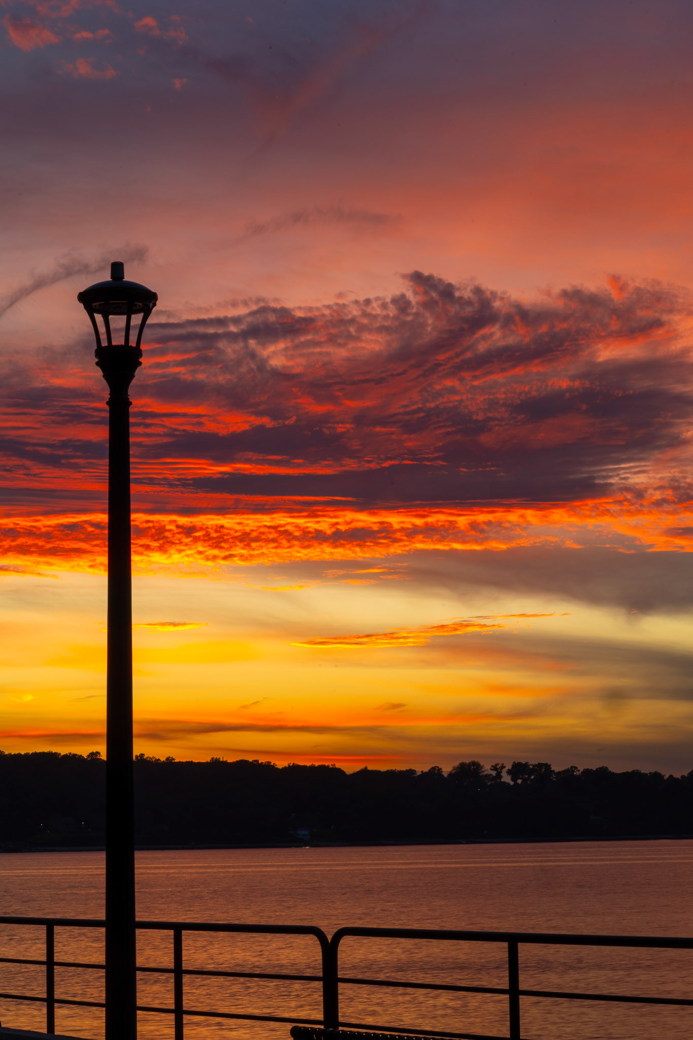 sunset over the boardwalk