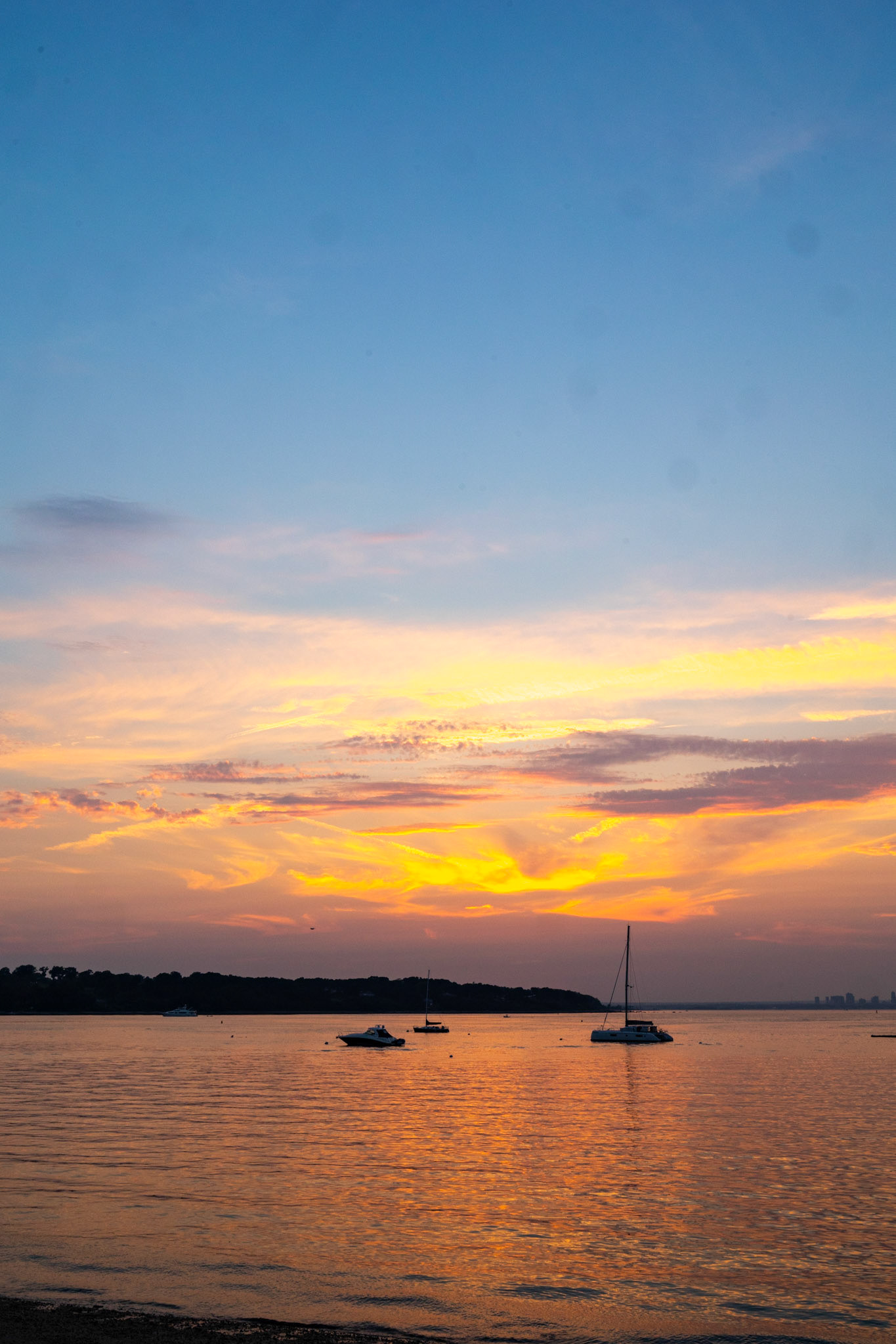 sunset on the harbor