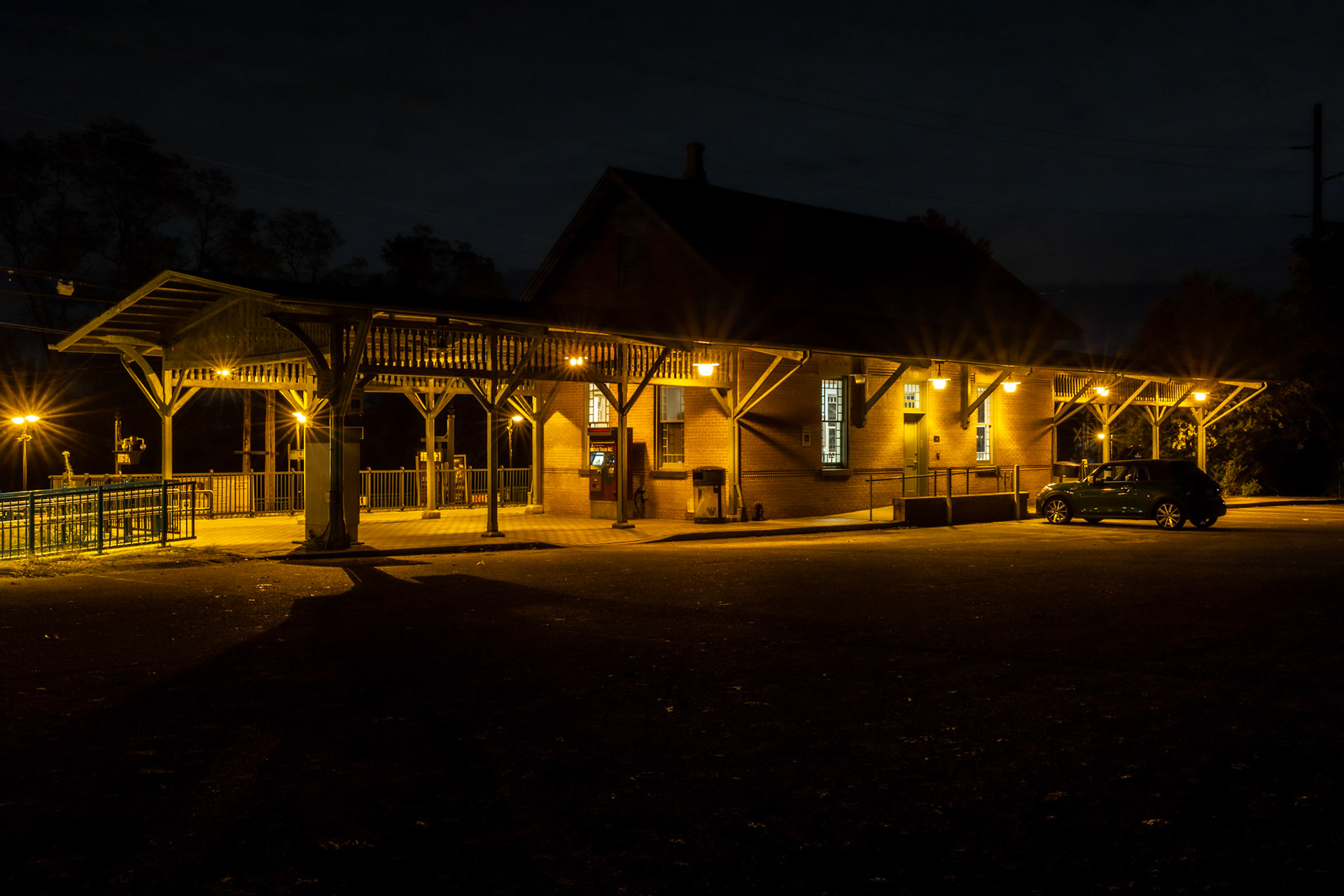 train station at night