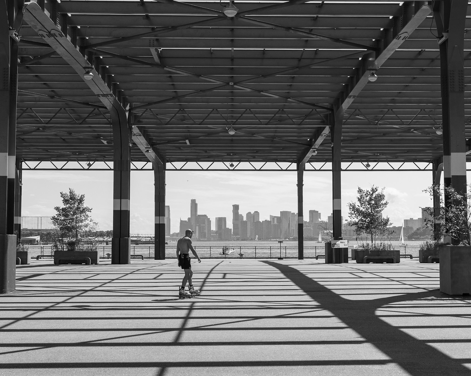 skater on the pier