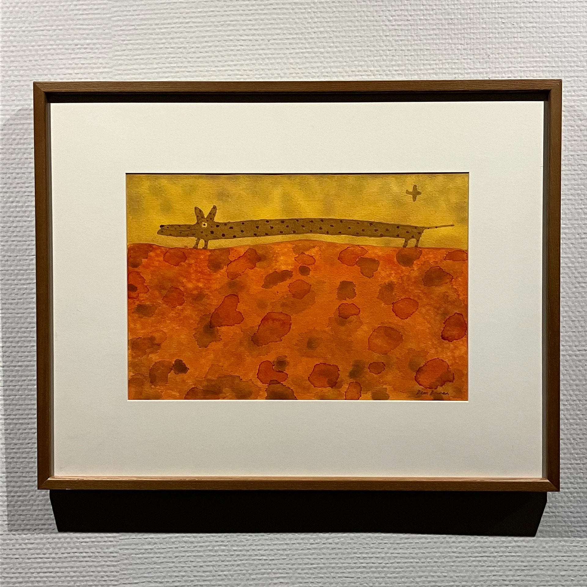 長い犬 41×52.5cm 水彩画