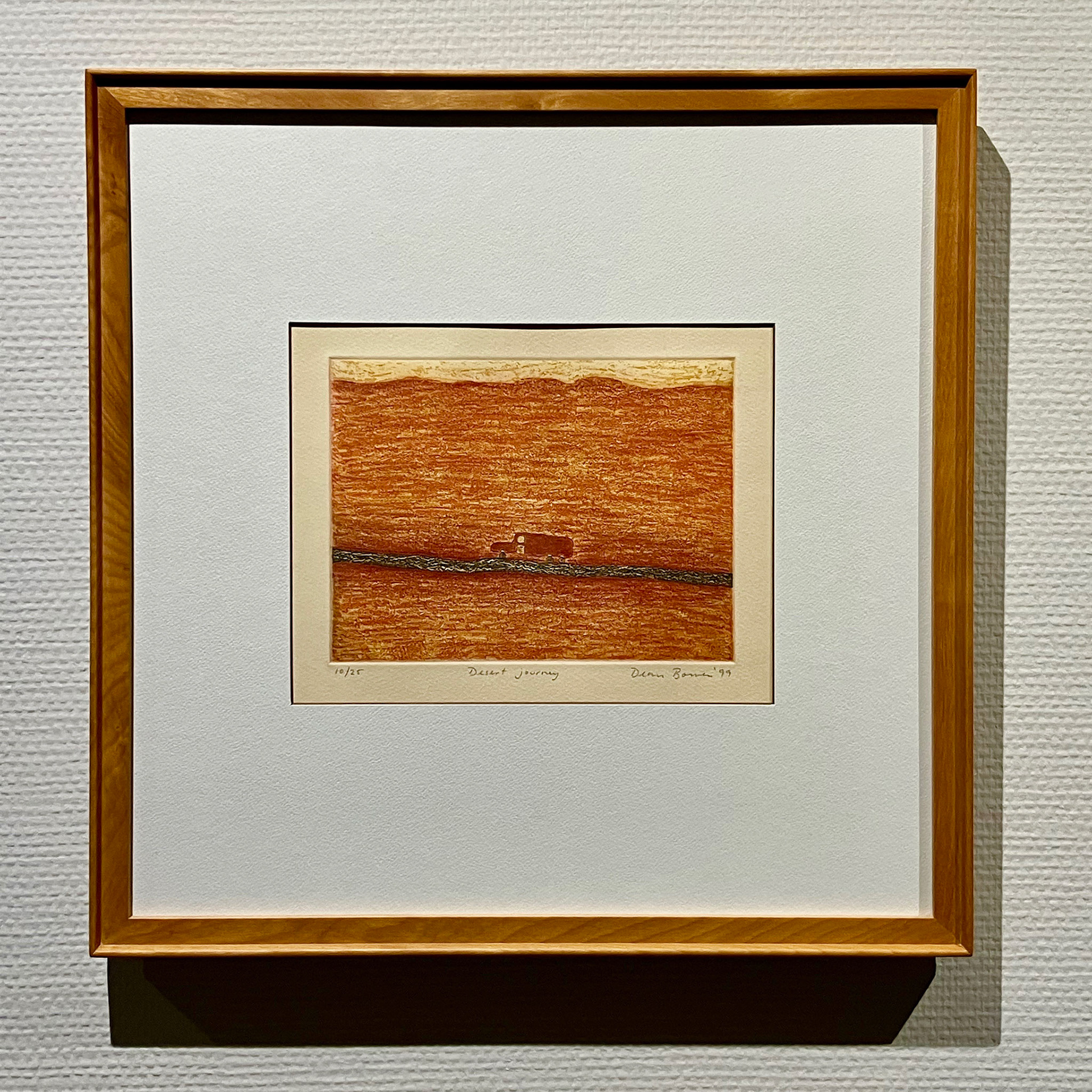 砂漠の旅 42.5×42.5cm 銅版画・色鉛筆