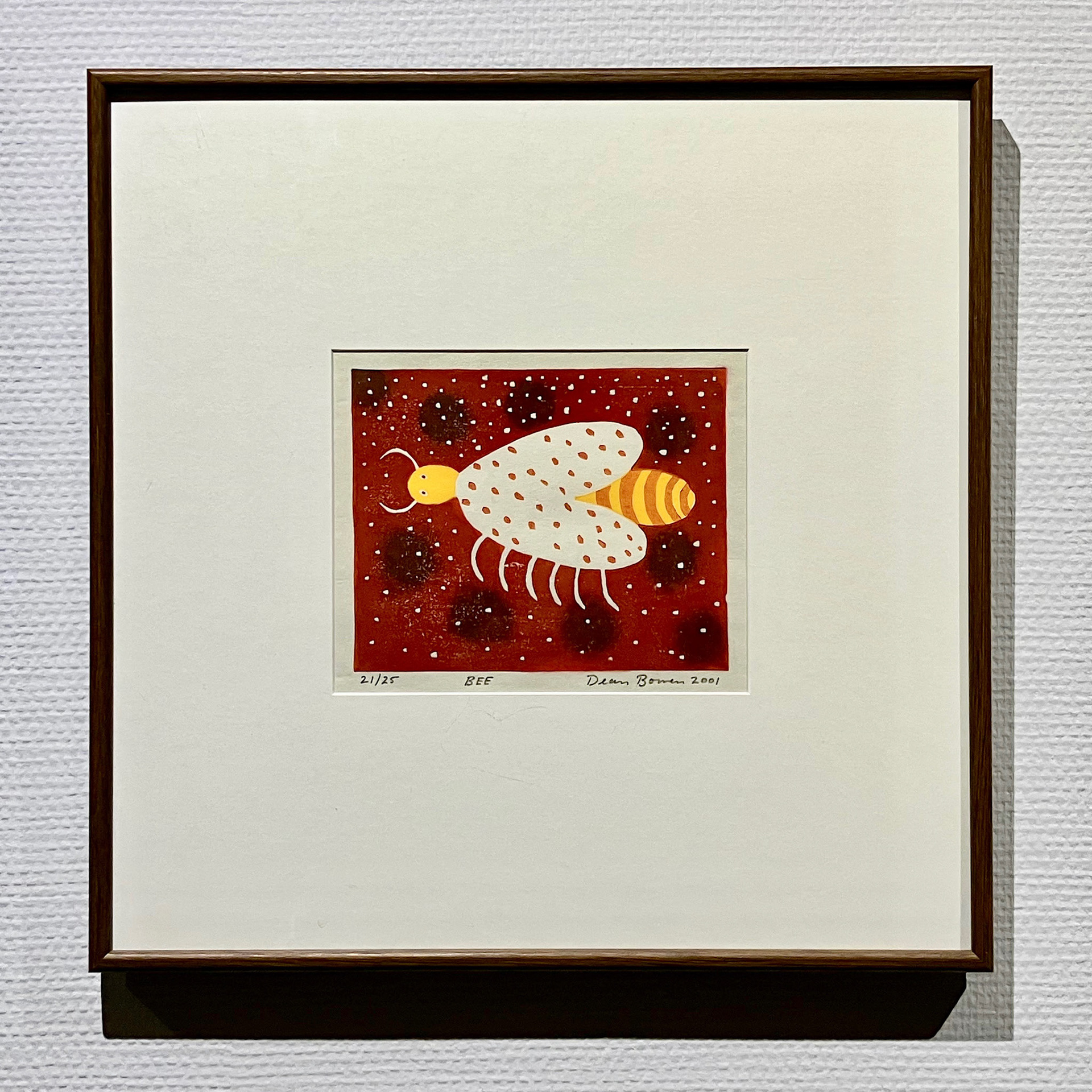 蜂 41×41cm 木版画