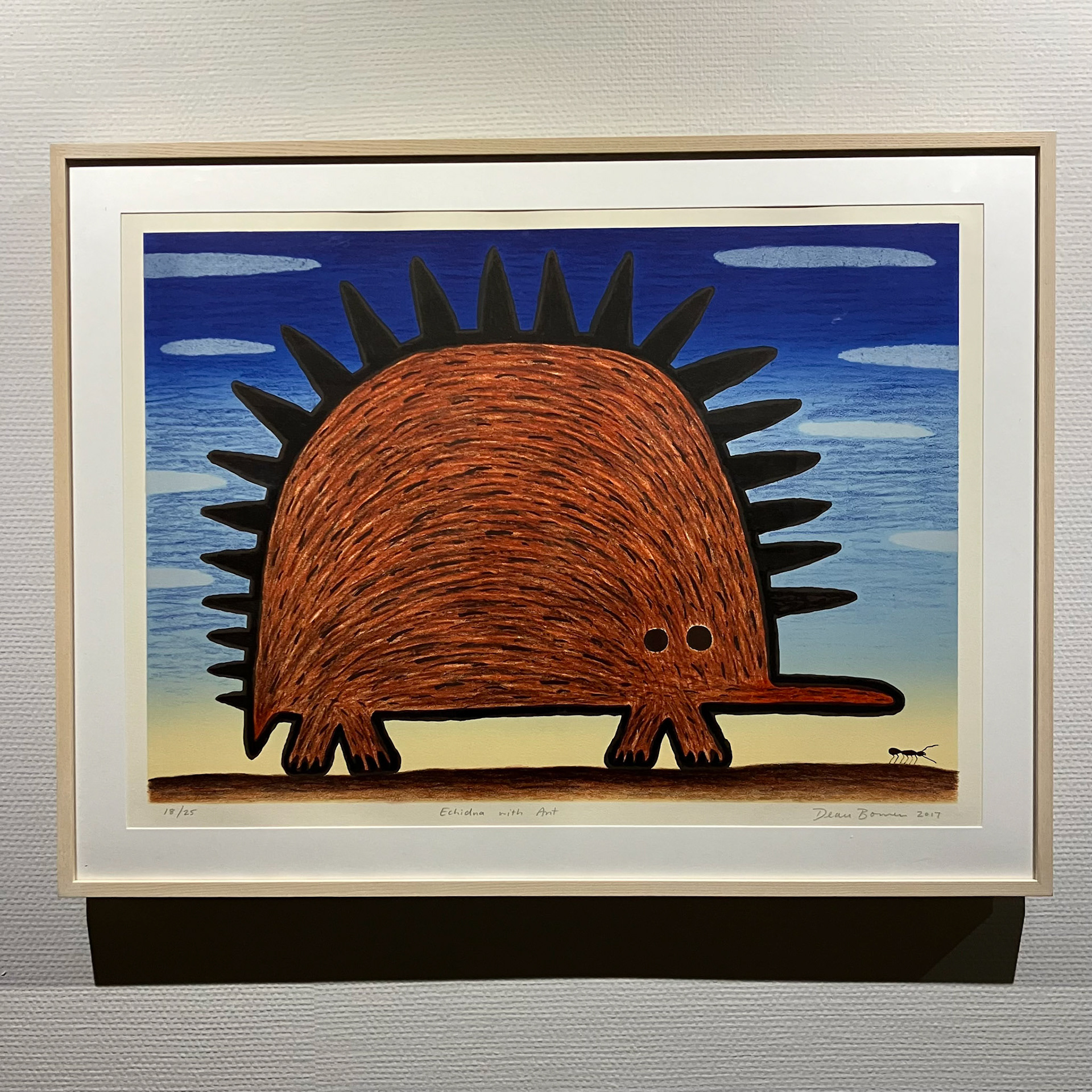 ハリモグラと蟻 63×83cm リトグラフ