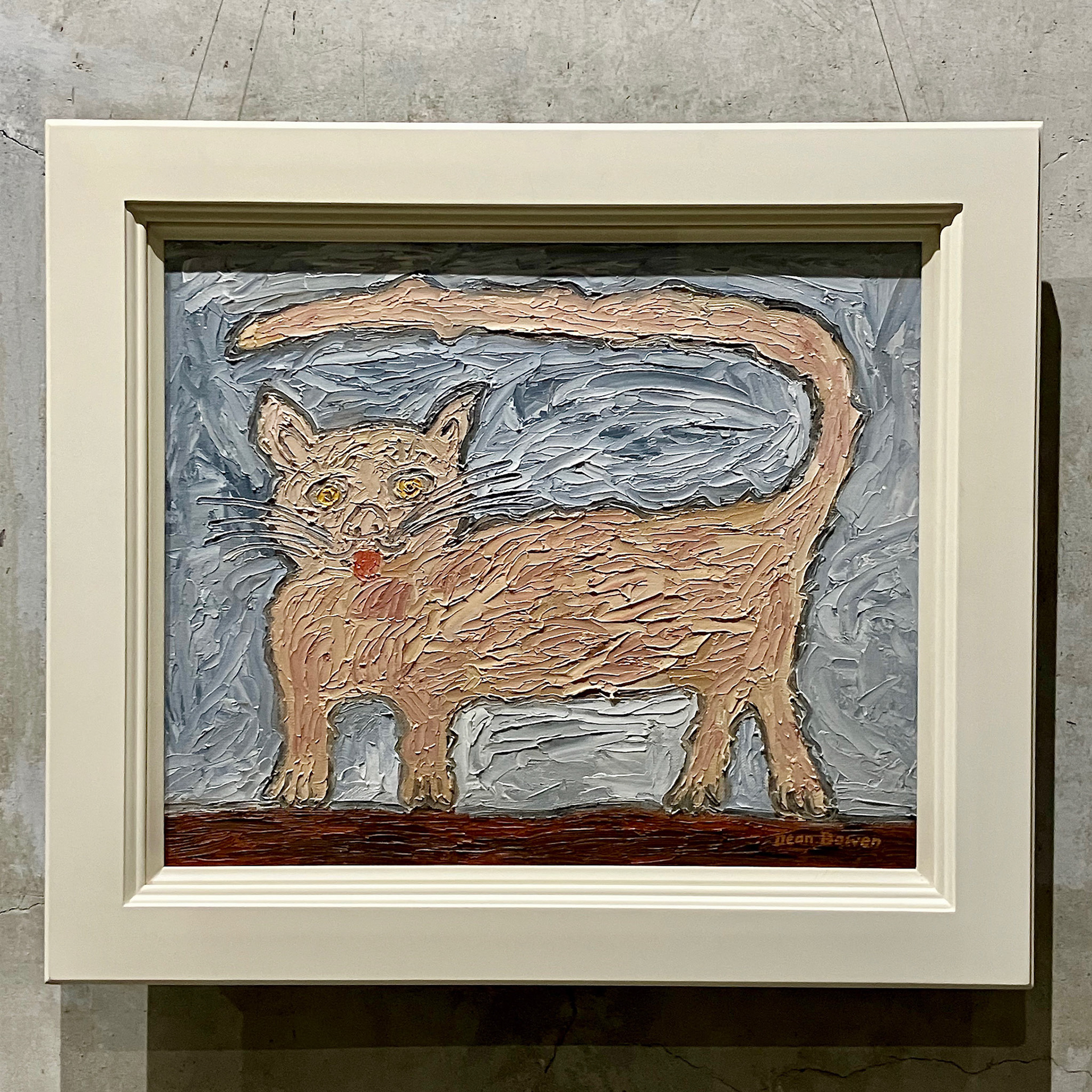 喉がカラカラの猫 50×58cm 油絵