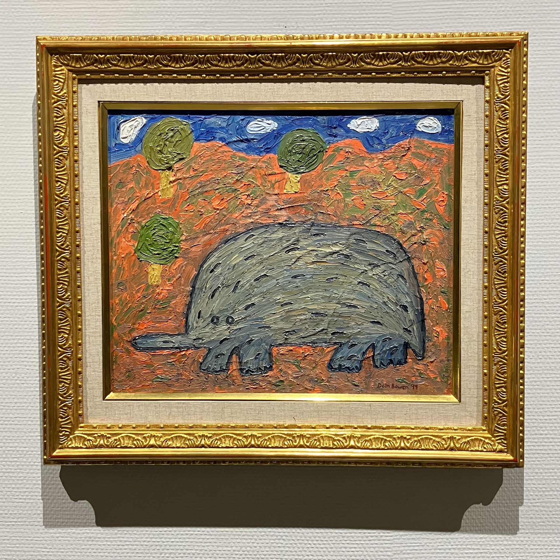 ハリモグラのいる風景 56×63cm 油絵
