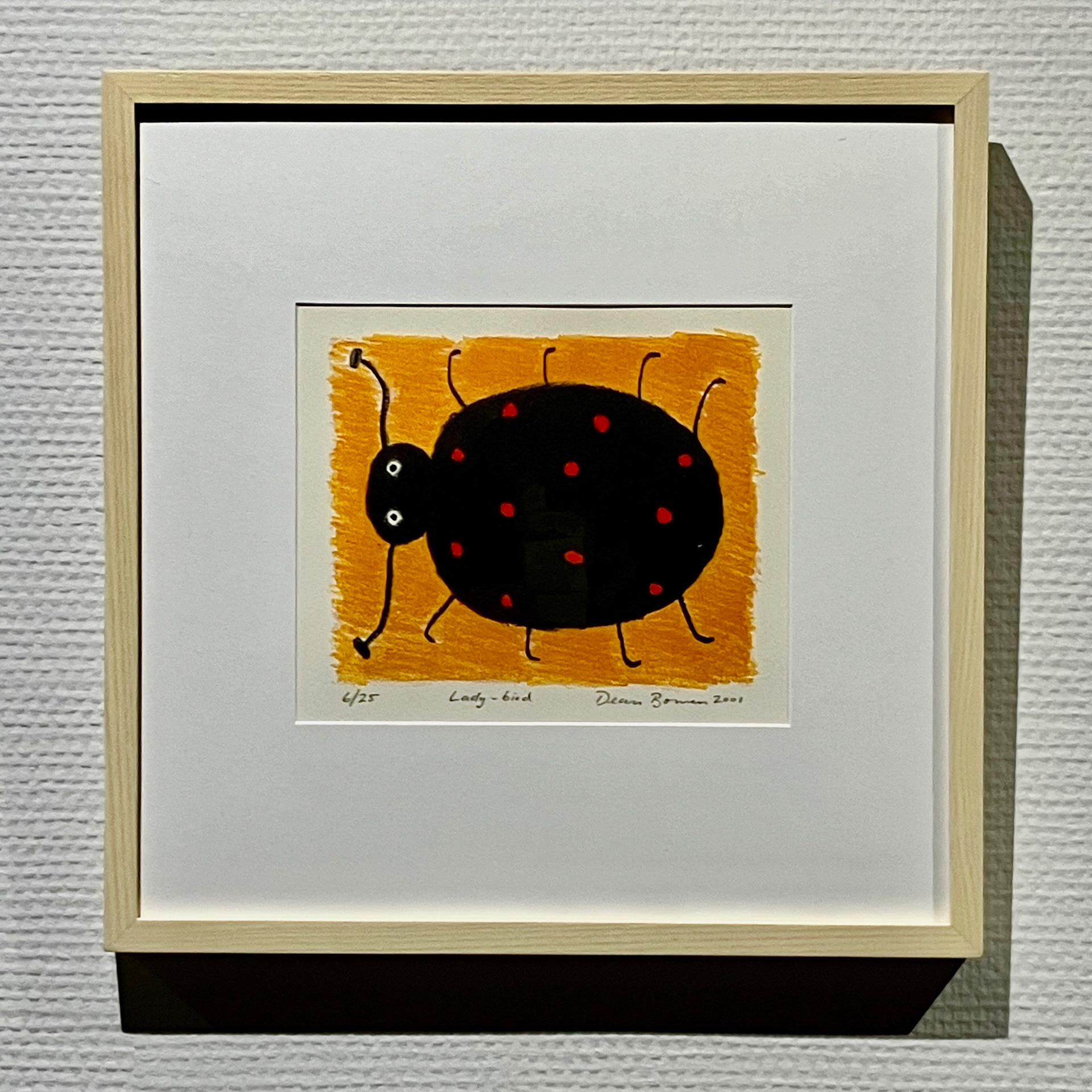 テントウムシ 31.5×31.5cm リトグラフ