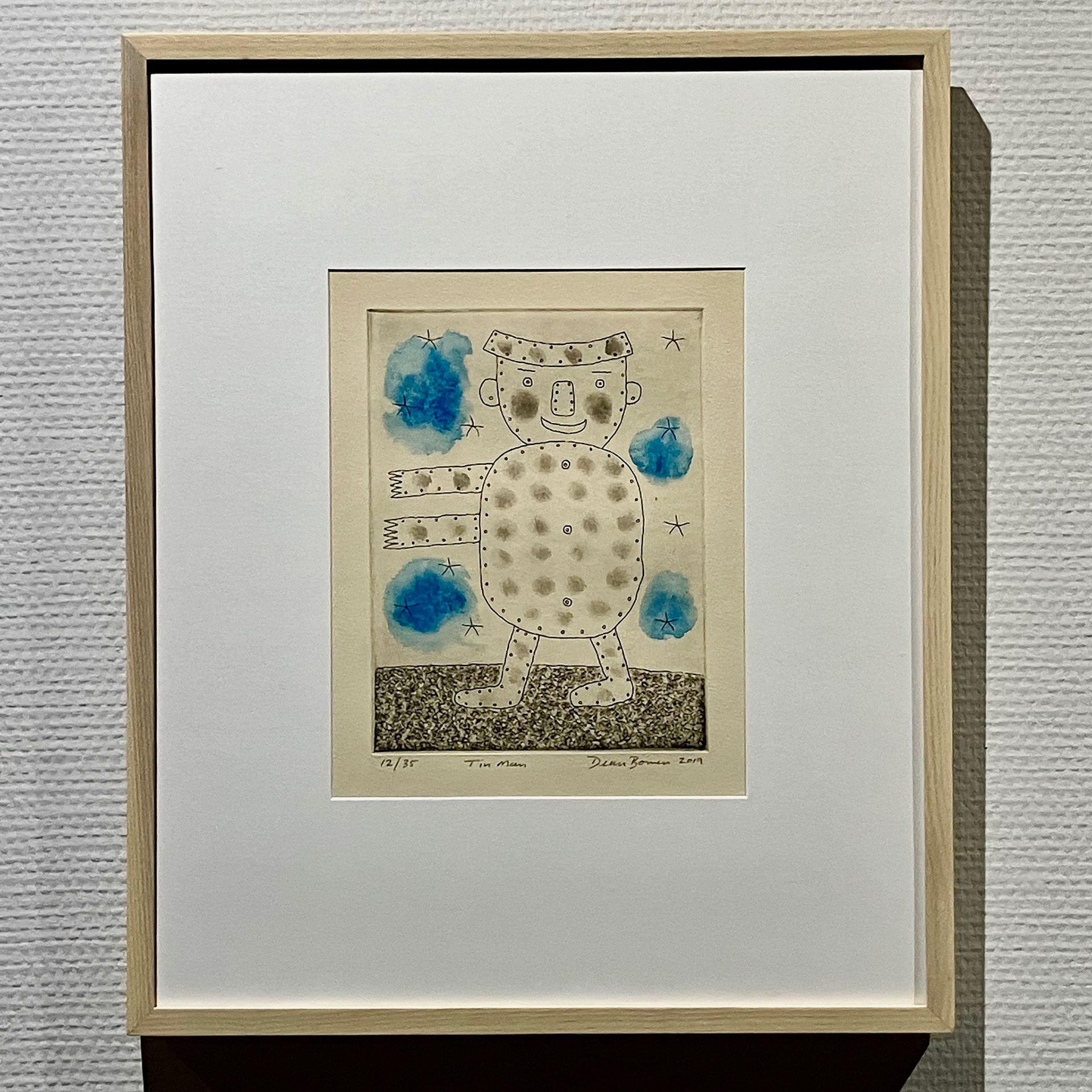 ブリキの男 44×36.5cm 銅版画・水彩