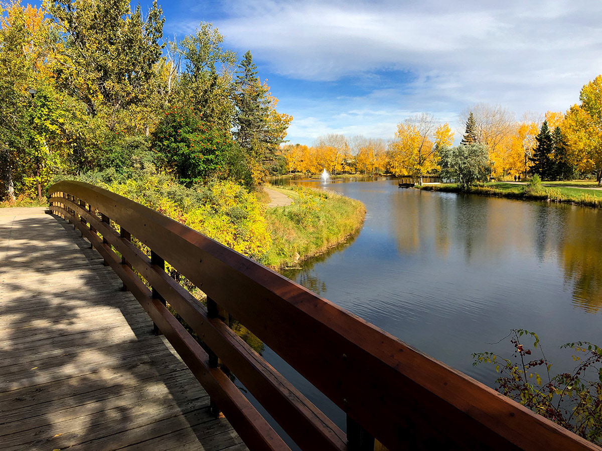 bridge Bower Ponds Red Deer Alberta