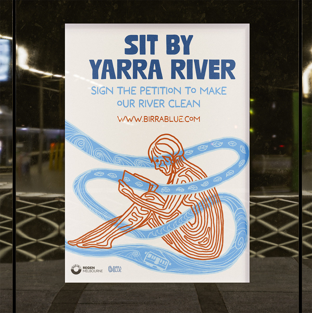 'Sit by Yarra River' poster