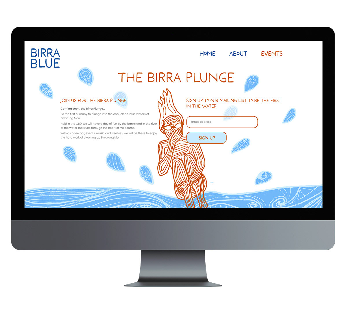 Events page of BirraBlue website