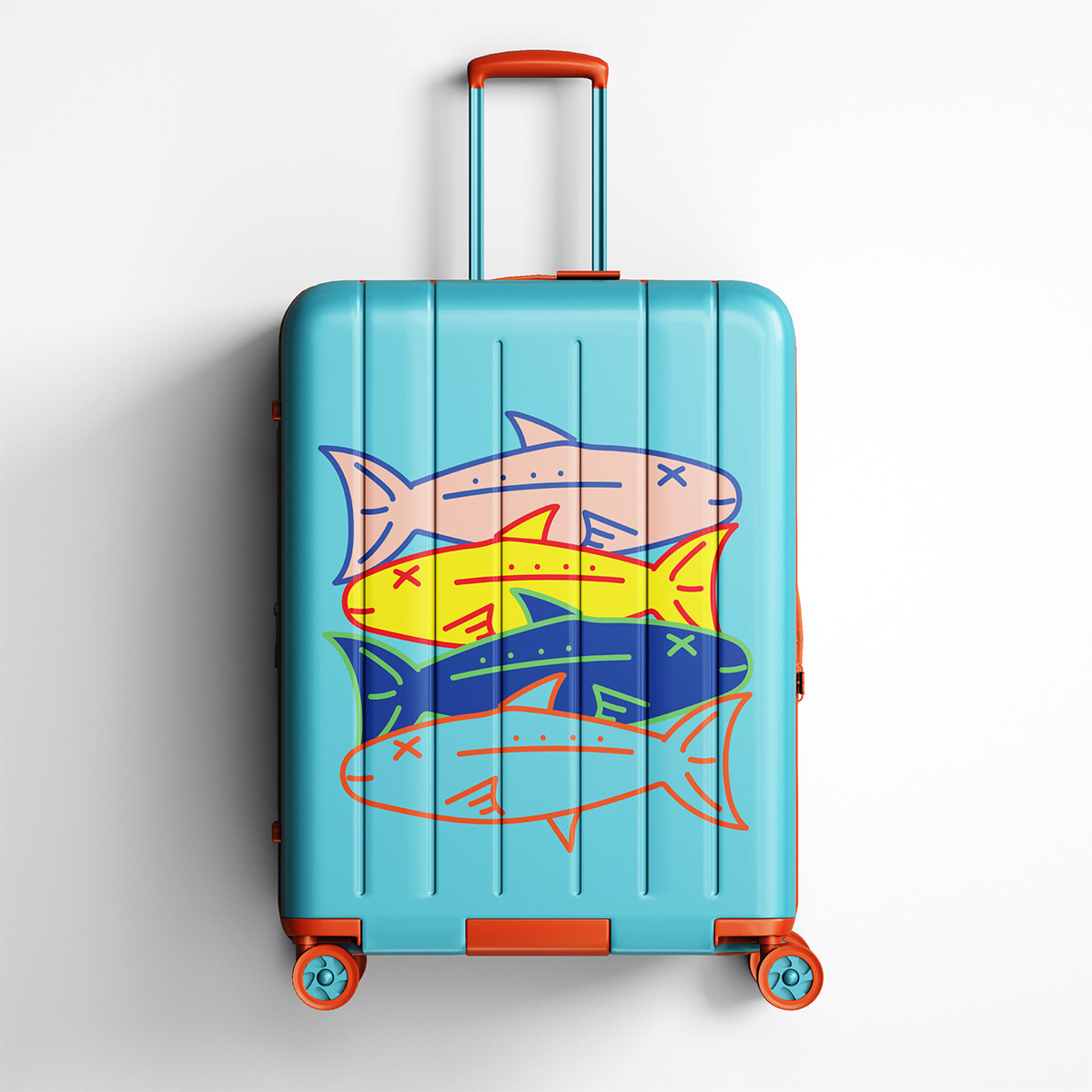 Stacked sardines suitcase