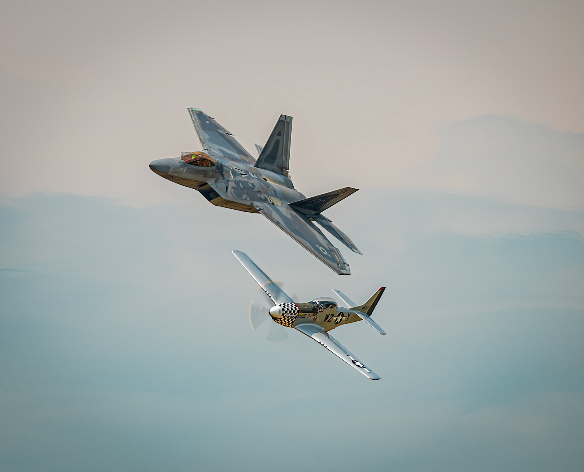 F-22 P-51 Heritage Flight 2023