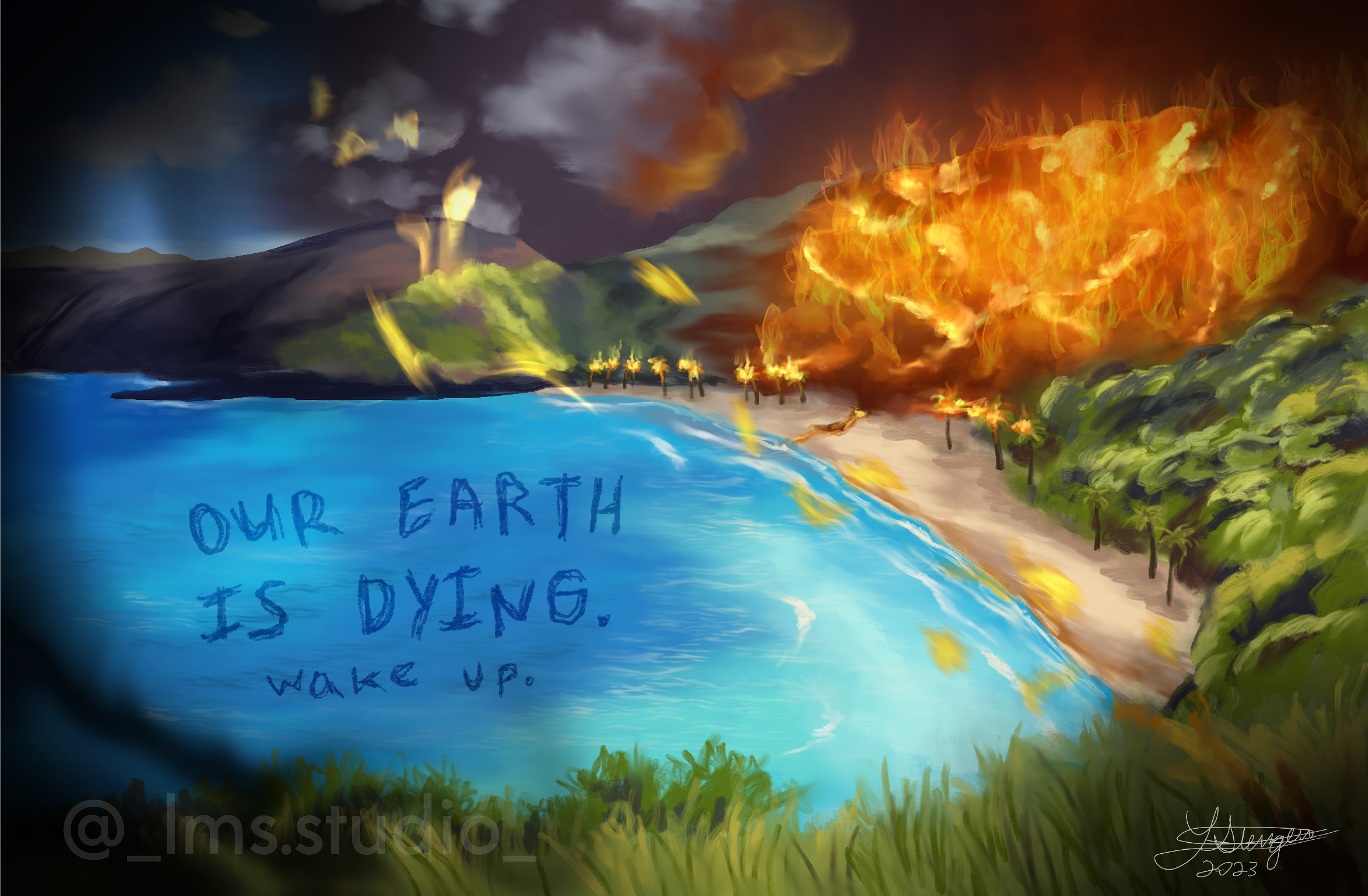 digital prints of this work are on sale for 10 each. portion of proceeds goes to the hawaii wildfire funds <3