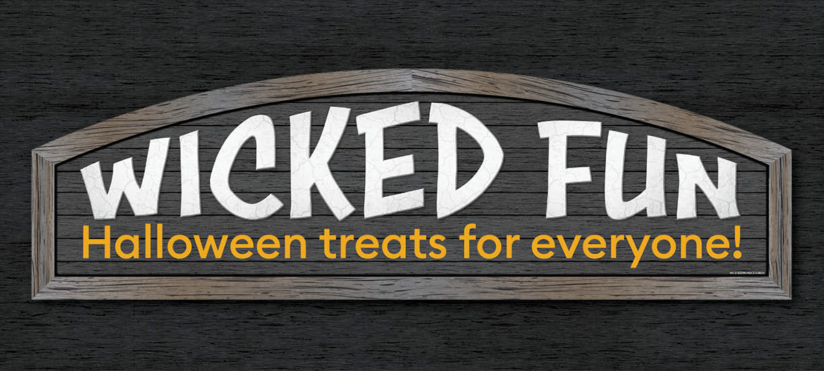 Conceptual 3D rendering of the Halloween signage